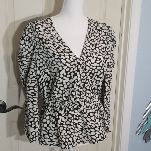 Who What Wear, Elastic Waist/faux wrap, blouse, M - Picture 5 of 6